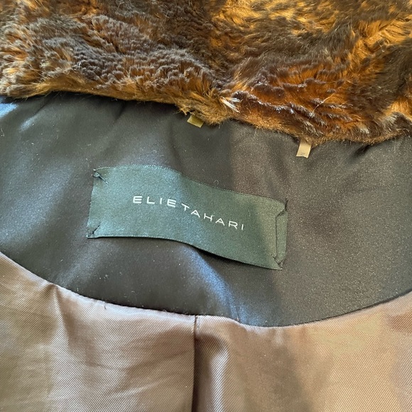 Elie Tahari Faux Fur Coat - Picture 7 of 9